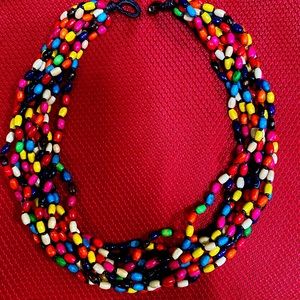 Multi color bead necklace